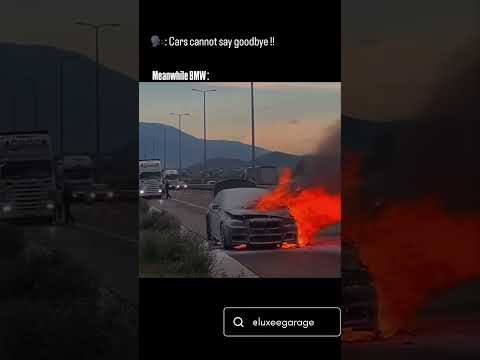 "Fiery Farewell: BMW Blinks Goodbye as Flames Ignite!" #automobile #germancars #bmw@BMW